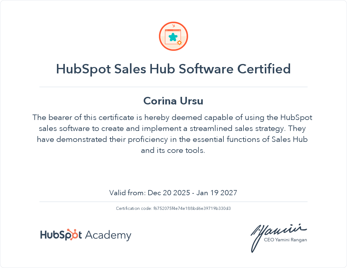 Cert-SalesHub