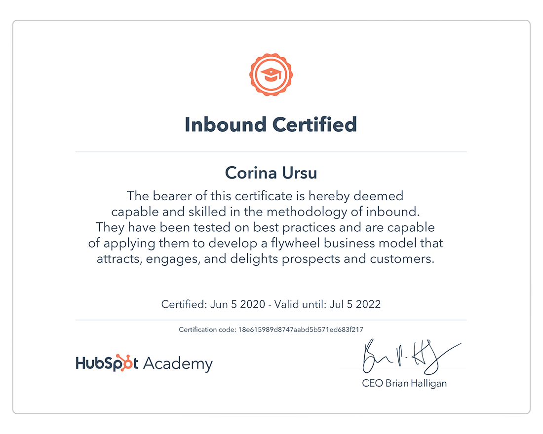 Hubspot Certifications Inbound