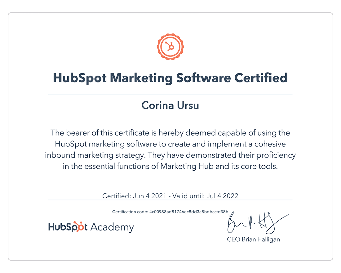 Hubspot Certifications Marketing Software